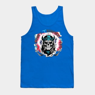 WTF Cool Viking Warrior Skeleton Tank Top